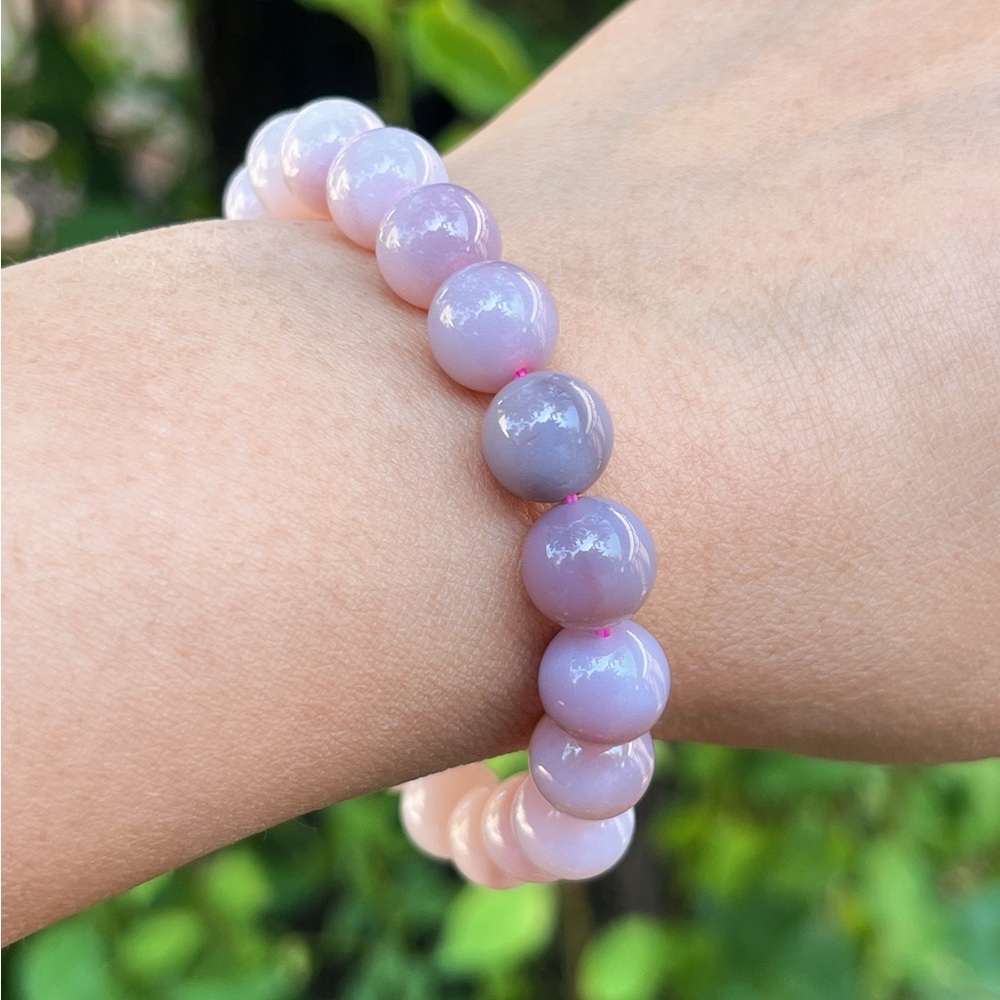 9.5mm gradient purple pink Yanyuan‎ agate bracelet